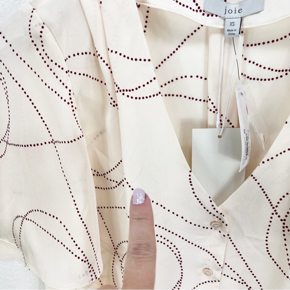 Joie Cadell B aged white top blouse button down Size XS NWT - Picture 3 of 7